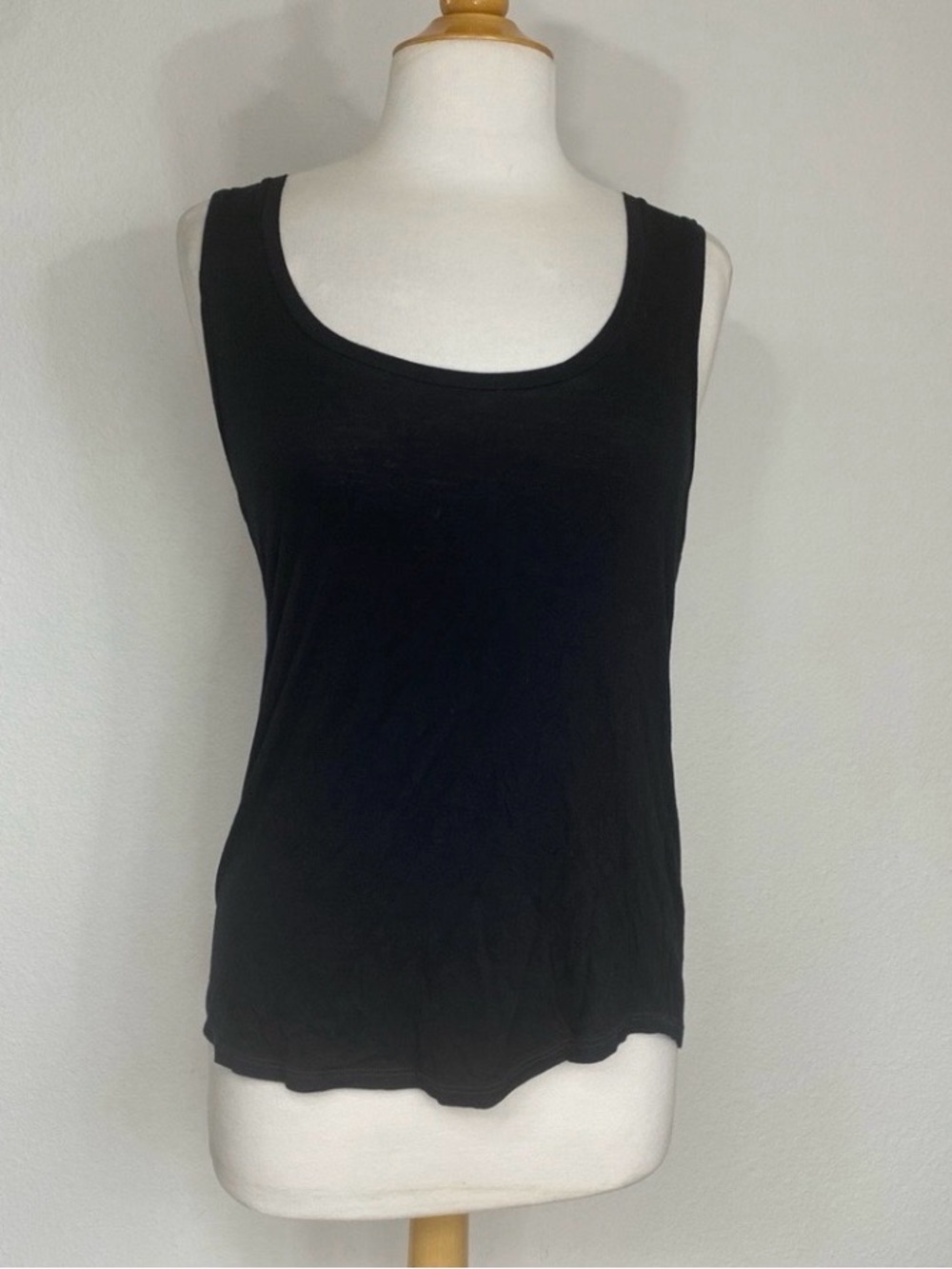 Paige Women's Black Scoop Neck Sleeveless Stretch Tank Top Size Small Minimalist